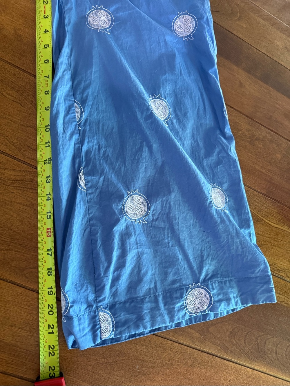 Sapphire Wide Leg Pants Blue Embroidered Yin Yang Boho Size M - Picture 6 of 7